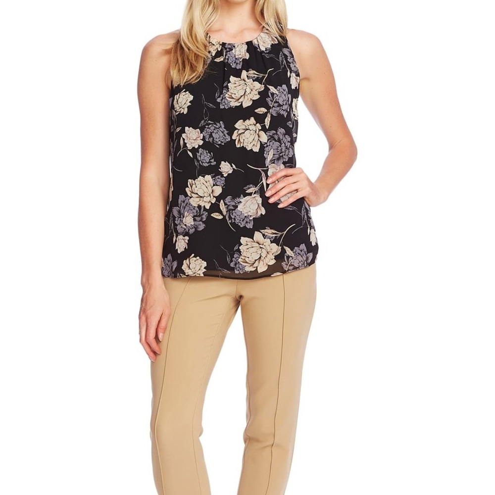 VINCE CAMUTO Enchanted Floral Chiffon Tank Top